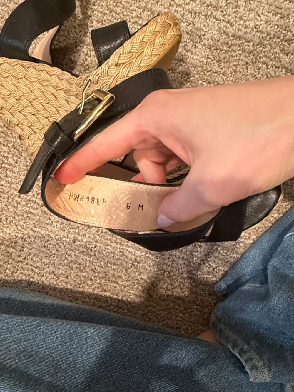Black Espadrille Wedge Sandals - Stewart Weitzman - Picture 7 of 8